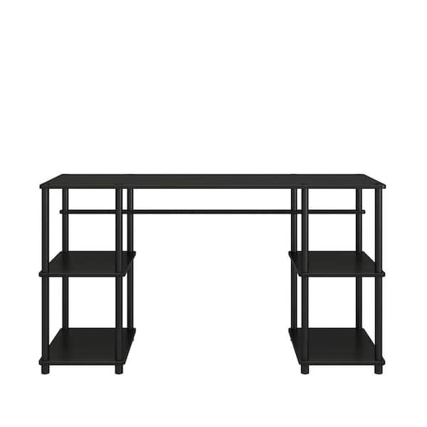 Ameriwood Home Crocker 55.12 in. Black Oak Double Pedestal Desk with Easy Assembly