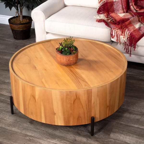 Butler Specialty Company Tori 40 in. W Light Brown Round Wood and Metal Coffee Table