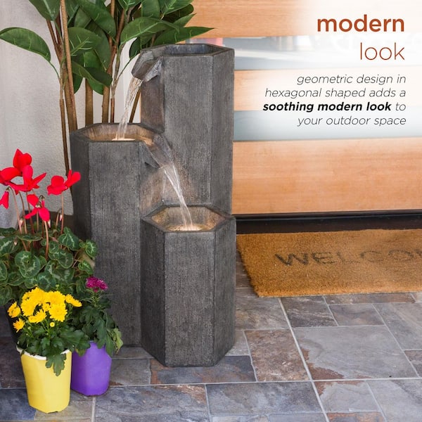 Alpine Corporation 25 in. Tall Indoor/Outdoor 3-Tier