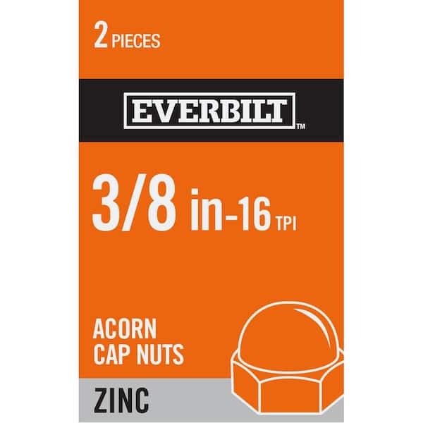 Everbilt 3/8 in.-16 Zinc Plated Cap Nut (2-Pack)