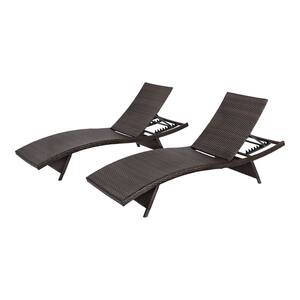 Brown Wicker Adjustable Outdoor Chaise Lounge
