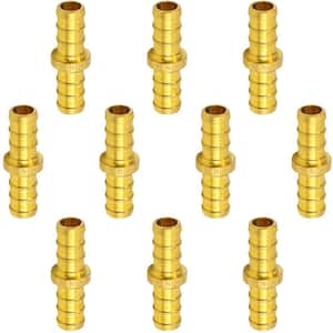 3/8 in. Brass PEX x PEX Straight Coupling Barb Pipe Fitting (10-Pack)