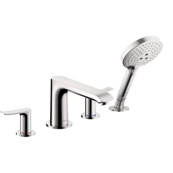 Hansgrohe Metris 2-Handle Deck Mount Roman Tub Faucet with Hand Shower in Chrome