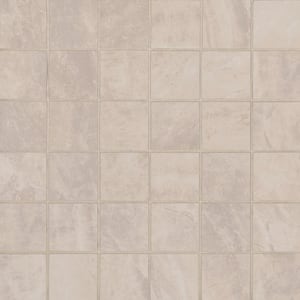 Pavia Crema 12 in. x 12 in. Matte Porcelain Mesh-Mounted Mosaic Floor and Wall Tile (8 sq. ft./Case)