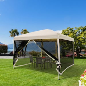 Oxford 10 ft. x 10 ft. Pop Up Canopy Tent with Netting, Instant Screen Room House, Tents for Parties, Height Adjustable