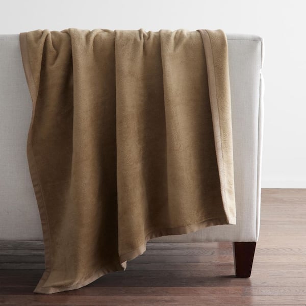 Company Cotton Cotton Acrylic Fleece Collection Gold Throw Blanket