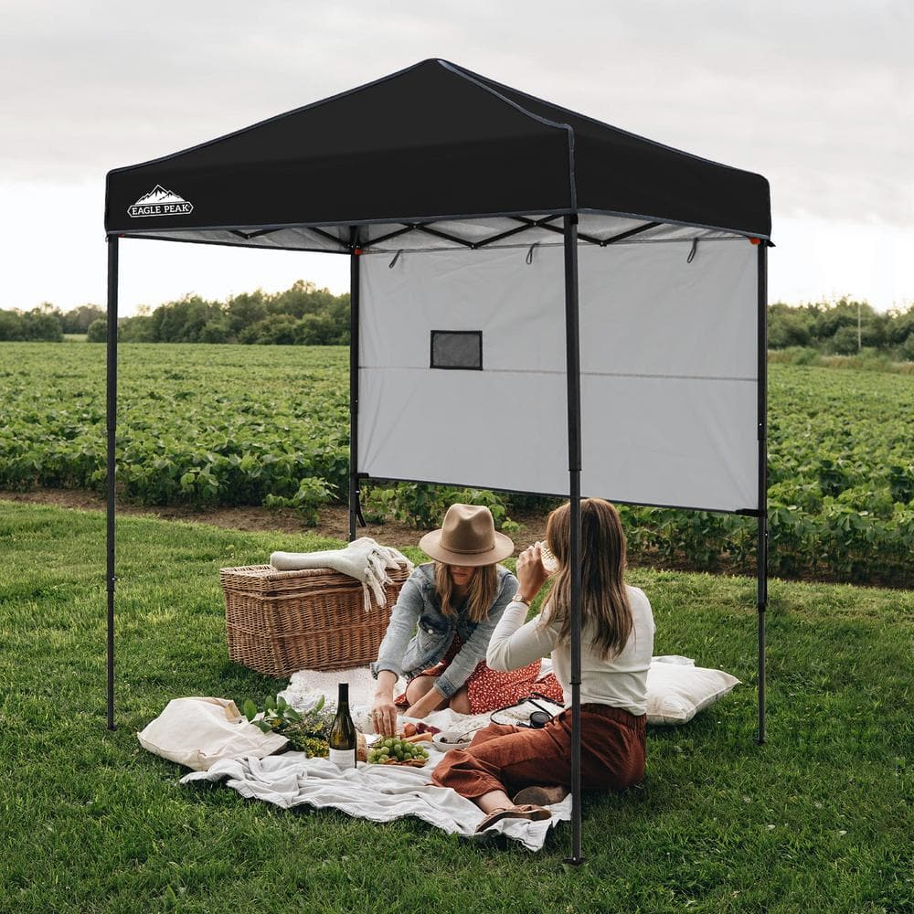 EAGLE PEAK 6 ft. x 4 ft. Instant Pop Up Canopy with Sun Wall E24HW BLK HD The Home Depot