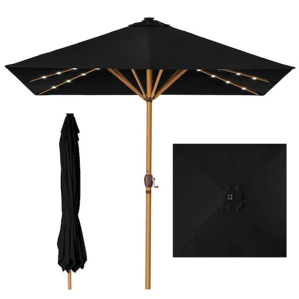 Best Choice Products 9 ft. Steel Market Patio Umbrella in Black