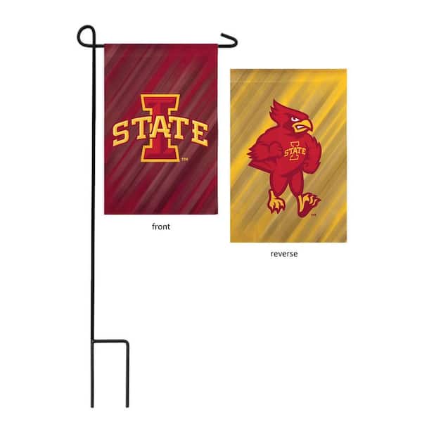 1 ft. x 1-1/2 ft. Iowa State University 2-Sided Garden Flag with 3-2/3 ft. Metal Flagpole