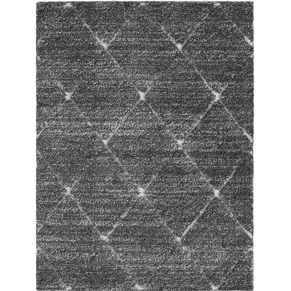 5 ft. x 7 ft. Grey Cream Solid Color Washable Area Rug for Bedroom, Living Room, Entryway