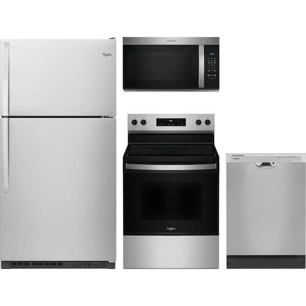 20.5 cu. ft. Standard Depth Refrigerator with 4 Burner Freestanding Electric Range and Dishwasher with 4 Cycles