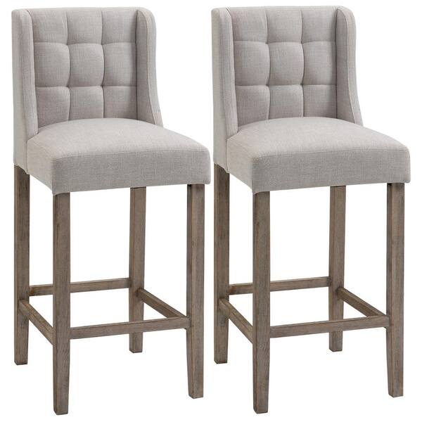 Tufted Upholstered Pub Seat Set, Comfortable Bar Height Stools