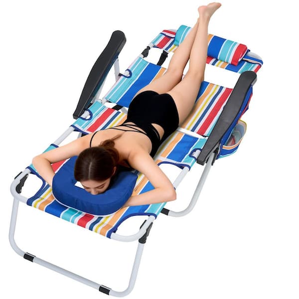 BOZTIY Reclining Lounge Chair Deluxe 3-in-1 Folding Outdoor Beach