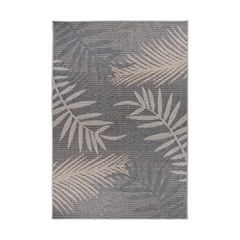 World Rug Gallery Bahama Palm Frond Indoor/Outdoor Area Rug Gray - 5  x 7