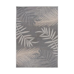 Gray 5 ft. x 7 ft. Bahama Palm Frond Indoor/Outdoor Area Rug