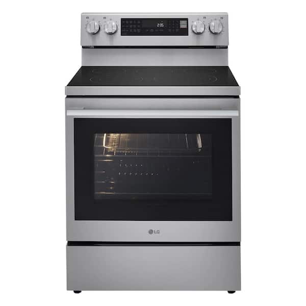 30 in., 6.3 cu. ft. Smart Wi-Fi True Convection Insta View 5-Burner Electric Oven w/ Air Fry Printproof Stainless Steel