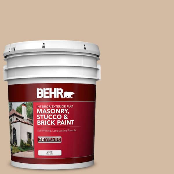 BEHR 5 gal. #N270-3 Coco Flat Interior/Exterior Masonry, Stucco and Brick Paint