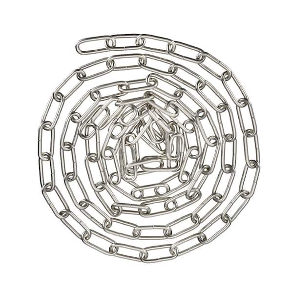 Aspen Steel 10 ft. Chain for Hanging Up Maximum Weight 120 lbs. Lighting Fixture/Swag Light/Plant in Satin Nickel 6G