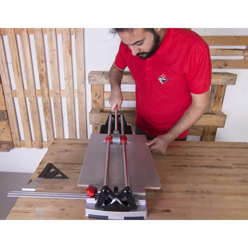 36-Inch Red and Silver Manual Tile Cutter with Case
