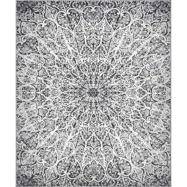 Unique Loom Sofia Grace Dark Gray 8' 0 x 10' 0 Area Rug