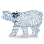 48 in. Glittered Polar Bear with 200 Cool White Twinkling LED Lights