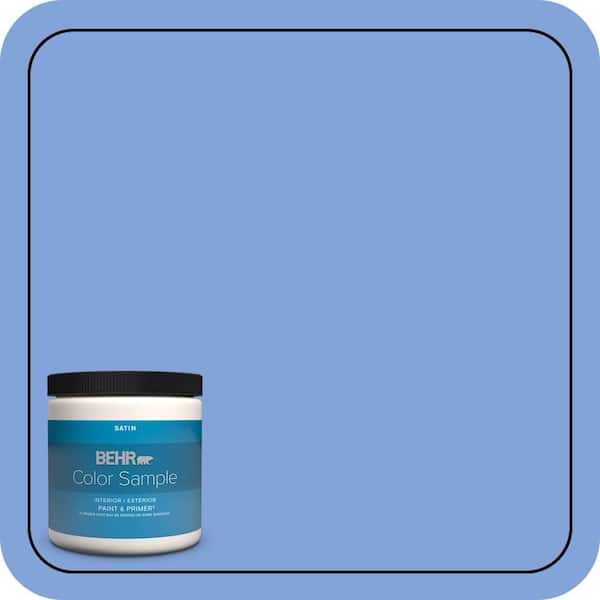 BEHR PREMIUM PLUS 8 oz. #P530-4 Periwinkle Satin Enamel Interior/Exterior Paint & Primer Color Sample
