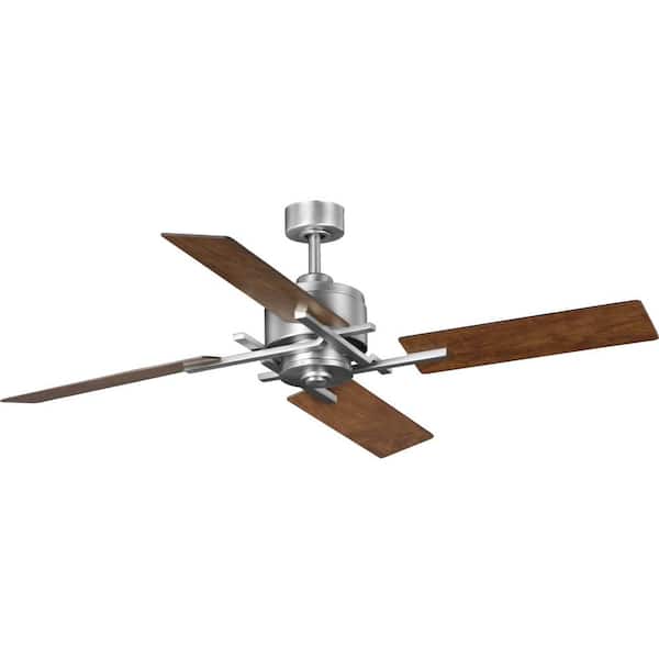 Progress Lighting Bedwin 56 in. Indoor Antique Nickel Transitional Ceiling Fan with Remote Included for Great Room and Living Room