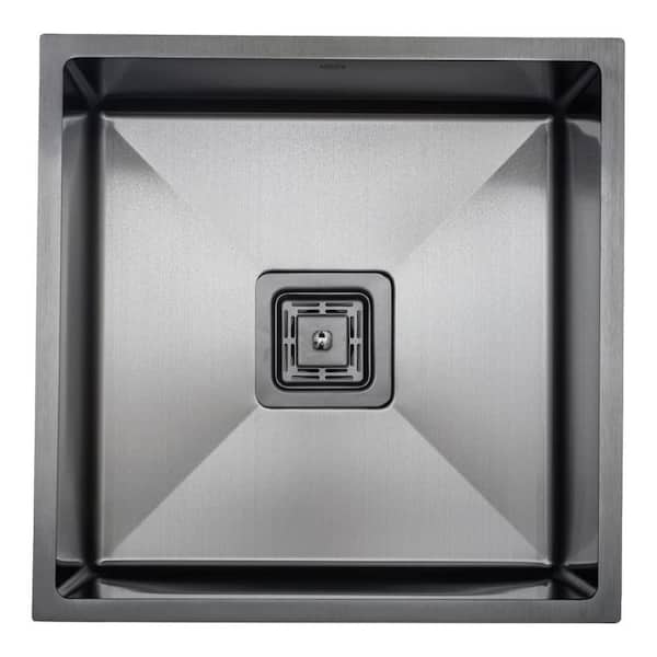 S STRICTLY KITCHEN + BATH Black 1/2 in. Radius 16-Gauge Stainless Steel 18 in. Undermount Bar/Prep Sink
