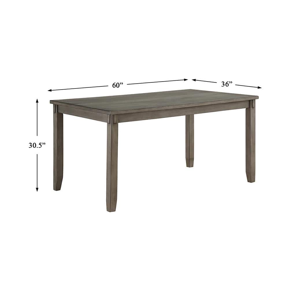 Transitional Gray 6-Piece Dining Set with Upholstered Chairs and Bench