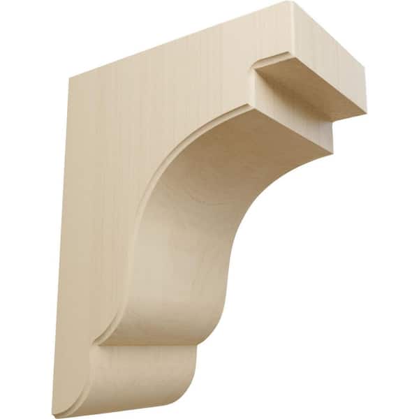 Ekena Millwork 8-1/2 in. x 5-1/4 in. x 11 in. Unfinished Rubberwood Bedford Corbel