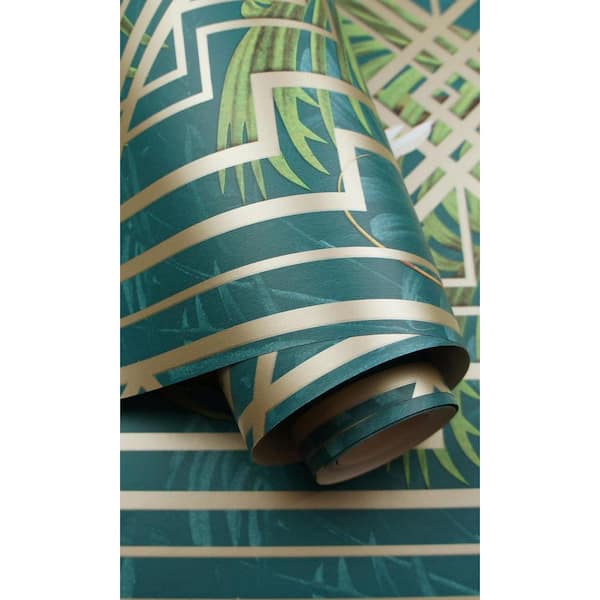 Emerald Green and Teal Stripes With Gold Accents Pot Holders 