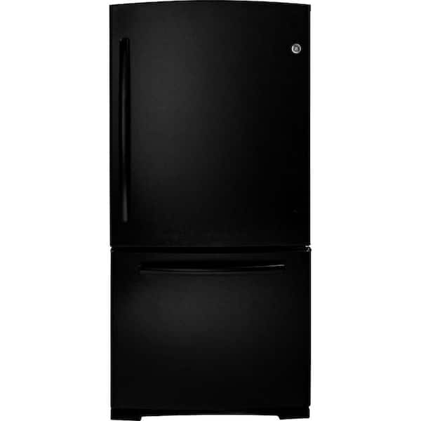 GE 23.1 cu. ft. Bottom Freezer Refrigerator in Black