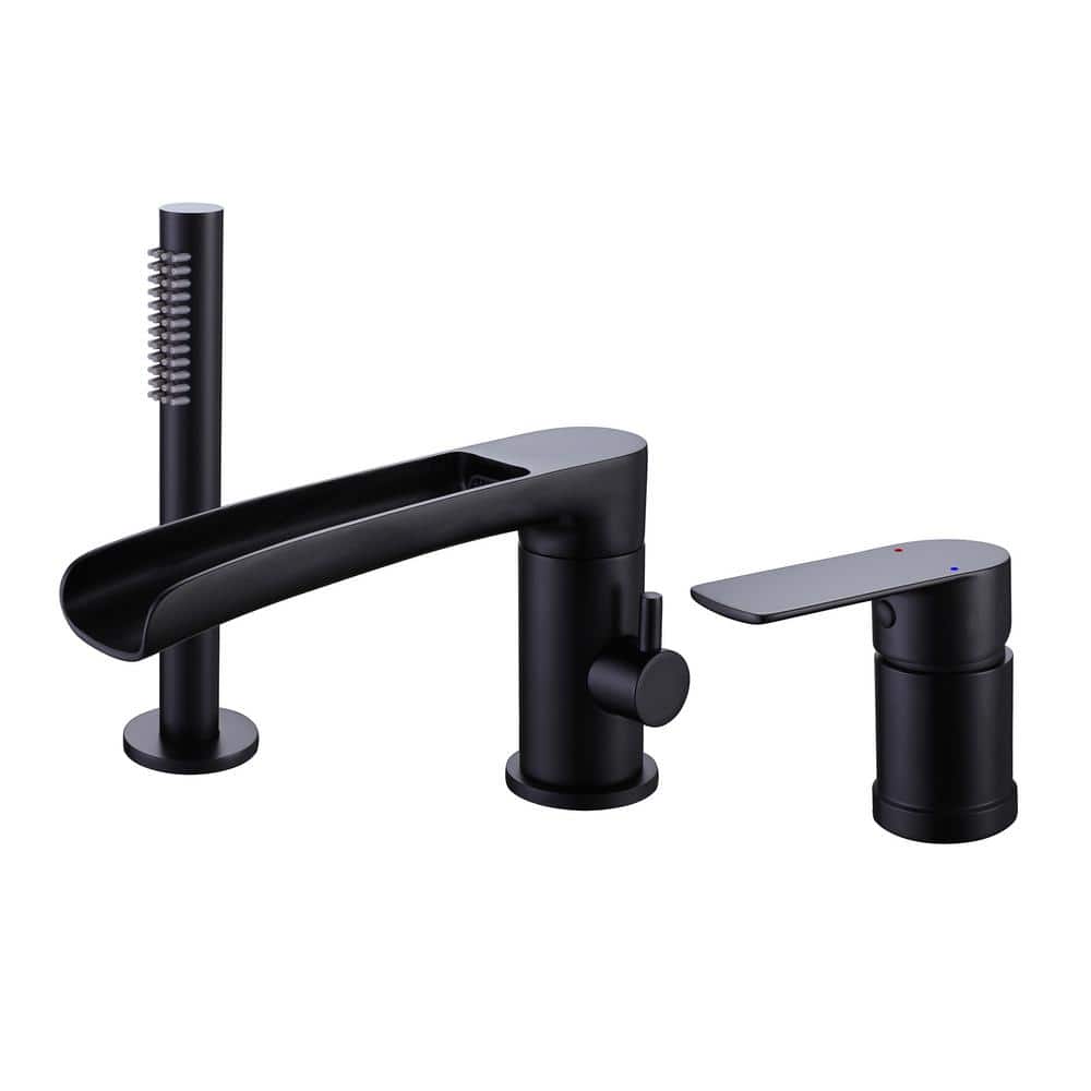 FLG SingleHandle DeckMount Roman Tub Faucet with Hand Shower 3Holes