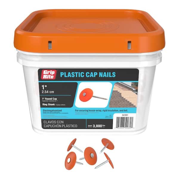 1 in. x 12-Gauge Plastic Round Cap Roofing Nail (3,000-Pack)