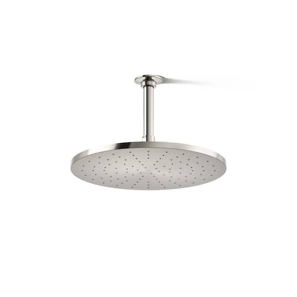 KOHLER 1-Spray Patterns 12 in. Single Ceiling Mount Rain Fixed Shower Head in Polished Nickel