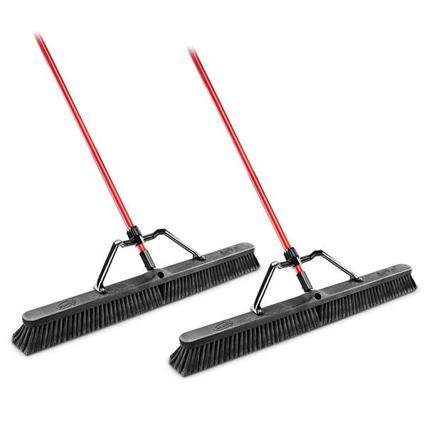 thumbnail image 2 of 24 Inch Heavy-Duty Multi-Surface Squeegee Push Broom With Steel Handle And Brace 2 of 2