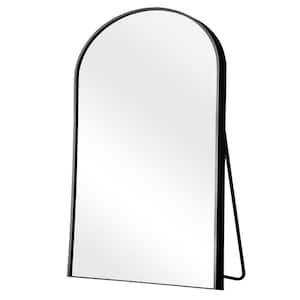 35 in. W x 79 in. H Modern Arch Metal Framed Black Full Length Floor Mirror Standing Mirror
