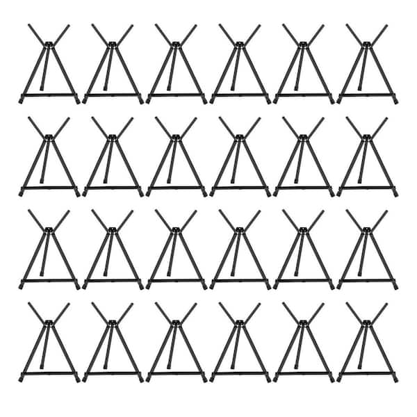 24 Pack Adjustable Aluminum Tabletop Display Easels Portable Tripod Stand with Extension Arm Wings Black 24-Sheet