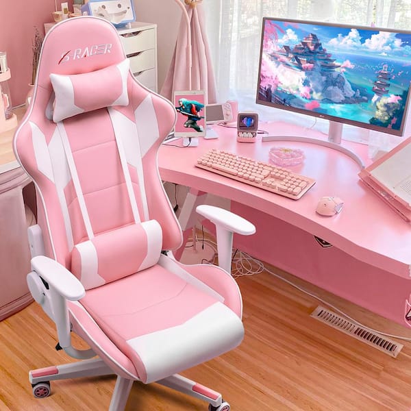 Pink gaming desk outlet chair