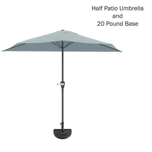 half patio umbrella 5 feet Round Outdoor Umbrella Turquoise / 9FT Please closing the umbrella when bad weather to ensure a longer Pure Garden 9-ft. Half Easy