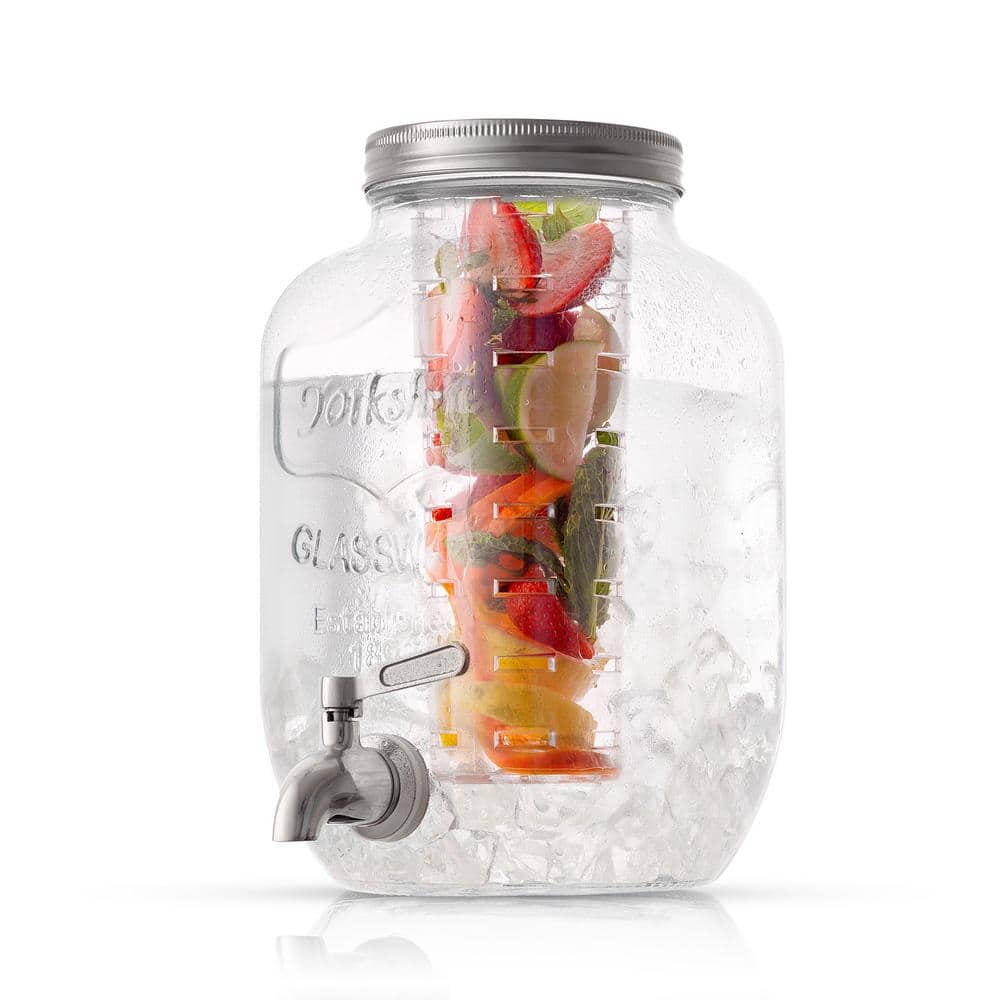 Yorkshire Clear Glass Drink Dispenser with Stainless Steel Spigot