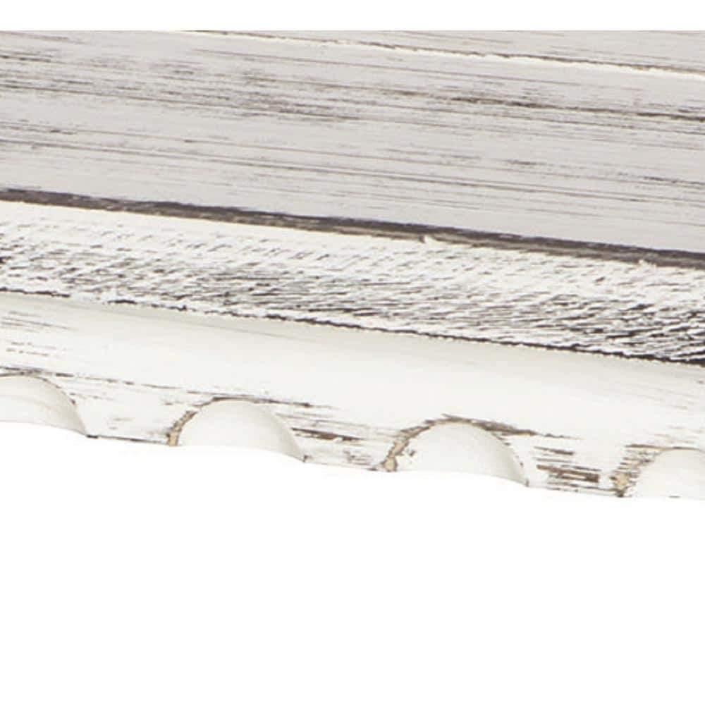 Country Cottage Antique White Wood Coffee Table with Shelf