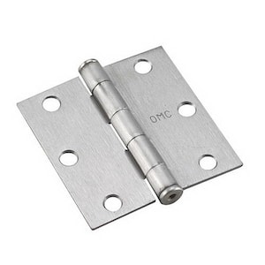 Onward 3 in. x 3 in. Brushed Chrome Full Mortise Butt Hinge with ...