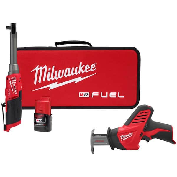 M12 FUEL 12-Volt Lithium-Ion Brushless Cordless HACKZALL Reciprocating Saw Kit with M12 3/8 in. Right Angle Drill