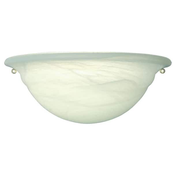 Hampton Bay 1-Light White Sconce with Alabaster Shade