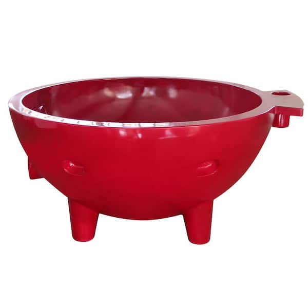 ALFI BRAND Fire Hot Tub-RW 63 in. Acrylic Flat Bottom Bathtub in Red Wine