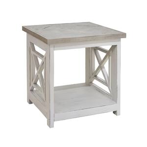 Willa 24 in. White Square Pine End Table