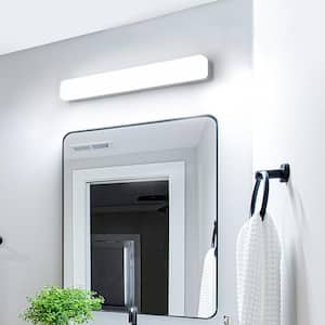 24 in. 1-Light Integrated LED Matte Black Modern Rectangle Vanity Light Bar Wall Fixture for Bathroom Mirror (2-Pack)