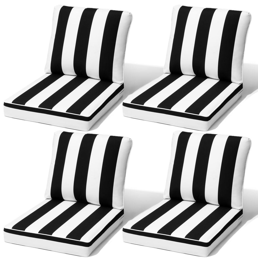 4 Pieces Outdoor Couch Cushion with Zipper 27.6 in. x 24.4 in. x 4.5 in. Thickened Patio Cushions in Black and White price history on PriceWatchPro