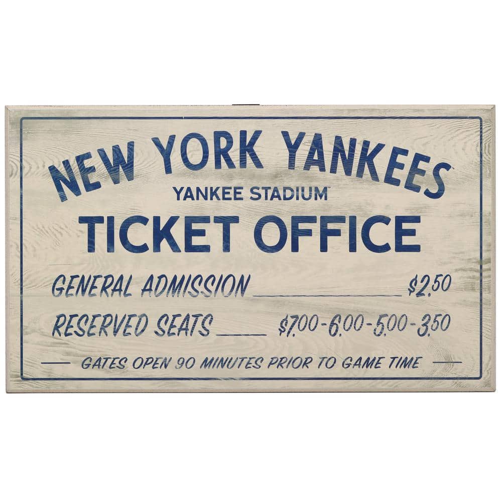 Open Road Brands New York Yankees Vintage Ticket Office Wood Wall Decor  90183446-s - The Home Depot